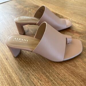 Alfani Blush Open-Toe Block Heel Mules